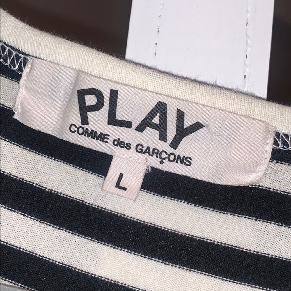 Black Striped CDG Commes des Garçons Tee - Picture 5 of 7
